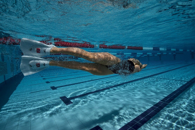 Перки за пливање Speedo DMC Elite, силиконски, професионални, бело-црвени