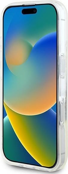 Mbulesë telefoni Guess IML Flowers Wreath për iPhone 16 Plus 6.7", MagSafe, transparente