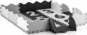 Tapet shkumë puzzle Milly Mally Jolly 3x3, me numra, antirrëshqitës, gri