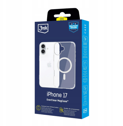 Mbulesë telefoni 3MK EverClear MagCase për iPhone 17, me MagSafe, transparente