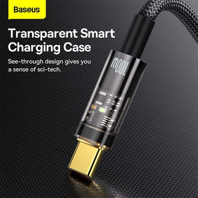 Kabllo Baseus Explorer Series USB-A - USB-C, 100W, 1m, e zezë