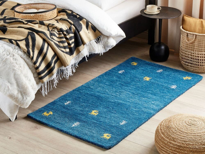Tapet leshi CALTI Wool Gabbeh, 80 x 150 cm, blu