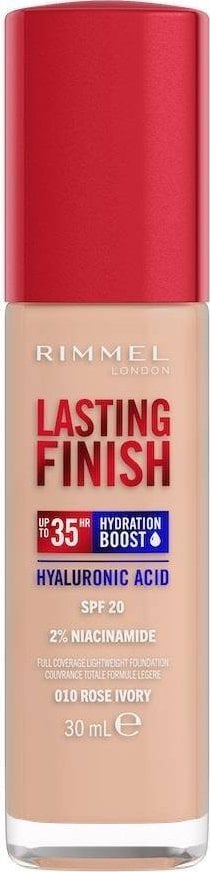 Fondatinë Rimmel London Lasting Finish 35 Hour, 30 ml, SPF20, nuanca 10 Rose Ivory