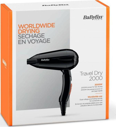 Tharëse flokësh BaByliss, 2000 W, e zezë