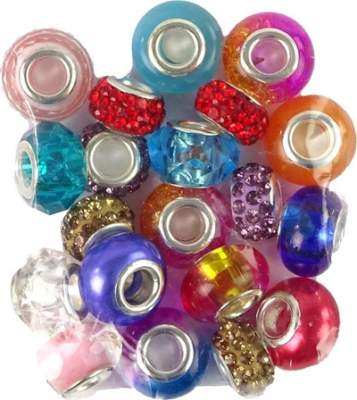 Set bizhuterish LEAN Toys, byzylykë edhe zinxhirë, rruaza plastike shumëngjyrëshe