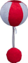 Top lodër Balibazoo Red Grey Ball, me zile e fishkëllimë, shumë i butë, gri e kuqe