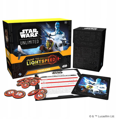 Кутија игра со карти Star Wars Unlimited Jump to Lightspeed Prerelease, 6 booster packs, над 12 години, шарена