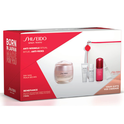 Set kundër rrudhave Shiseido Ritual krem 50 ml + shkumë pastrimi 5 ml + losion 7 ml + serum 10 ml + krem për sy 2 ml