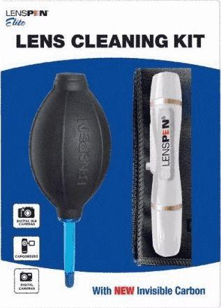 Set pastrimi lente LensPen Elite, me furçë karboni, pompë ajri Hurricane, i zi