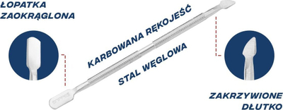 Shtytës kutikulash Snippex PS56, çelik inox, 12.6cm, argjendtë