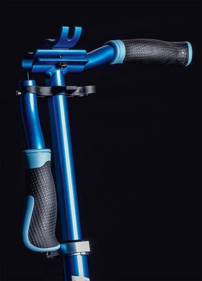 Trotinet SIX DEGREES Alumini Stunt, dërrasë XL, timon me rregullim, blu