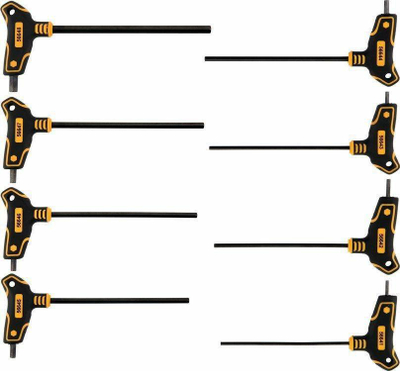 Set çelësa imbus Hex, dorezë T, 2.5-10mm, 8 copë, e zezë