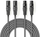 Kabllo audio balanced Nedis, 2x XLR mashkull 3-pin, 2x XLR femër 3-pin, 5 m, gri e errët