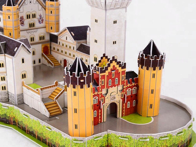 Puzzle 3D Magic Puzzle Neuschwanstein Castle, 109 copa, kështjellë për zbukurim, shumëngjyrësh