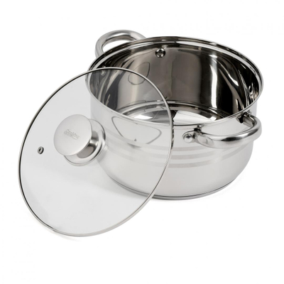 Tenxhere me kapak Heinner Myra, 22 cm, 4.5 L, çelik inox xham