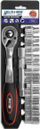 Set çelësa goditës Dedra 1/2", 12 copa, i zi