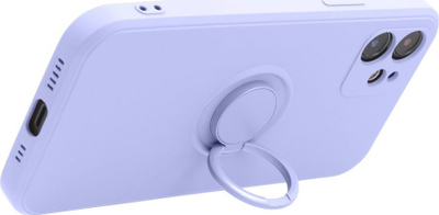 Këllëf silikoni me RING për Apple iPhone 14 Pro, 6.1", me unazë për ta mbajt në dorë, vjollcë
