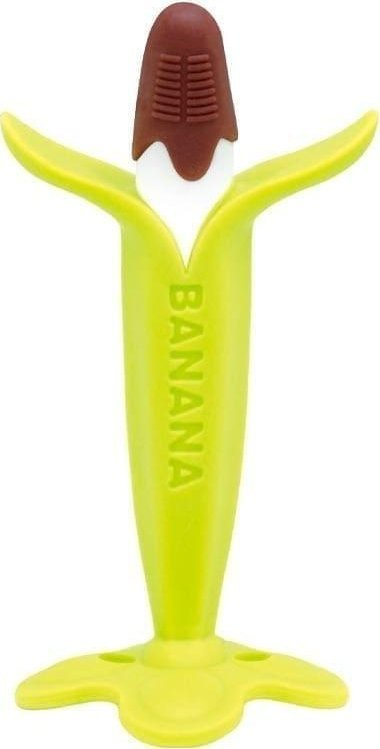 Furçë dhëmbësh për kalamaj Chicco Manual Toothbrush Chocolate Banana, fije të buta, me kuti ruajtje, shumëngjyrëshe