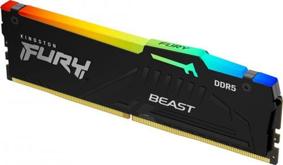 Memorie RAM Kingston Fury Beast RGB, DDR5, 16GB, 5200MHz, CL40