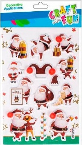Ngjitëse zbukurimi Craft with Fun Christmas 481027, 13 copë, me figura festash, shumëngjyrëshe