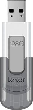 USB Flash Drive Lexar (LJDV100-128ABGY), 128 GB, e hirtë/ bardhë