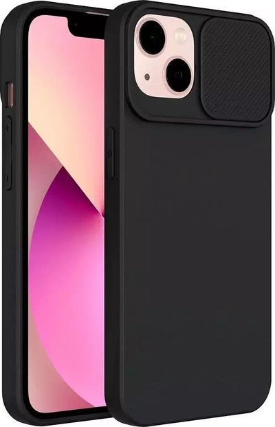 Kapak telefoni Slide Case për iPhone 13 Pro Max, TPU i butë, me mbrojtje kamere, i zi