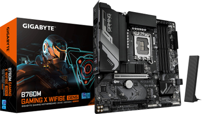 Pllakë amë Gigabyte B760M Gaming X, DDR5, Wi-Fi 6E, Micro ATX