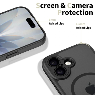 Kapak telefoni Tech-Protect BasicMag MagSafe për iPhone 17, matte, i zi