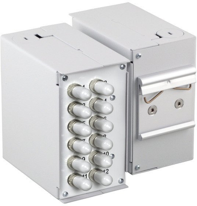 Преден оптички панел Telegärtner 53705.2V2B2, за 6 порти SC D или LC Quad, дупка 1.7mm, сив