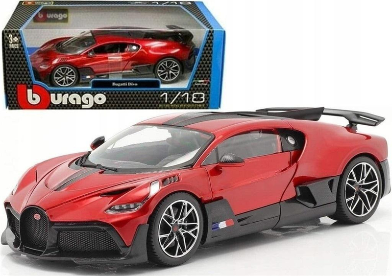 Maket veture Bburago Bugatti Divo, shkalla 1:18, i kuq metalik