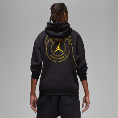 Bluzë me kapuç Jordan Paris Saint-Germain Fleece, e zezë