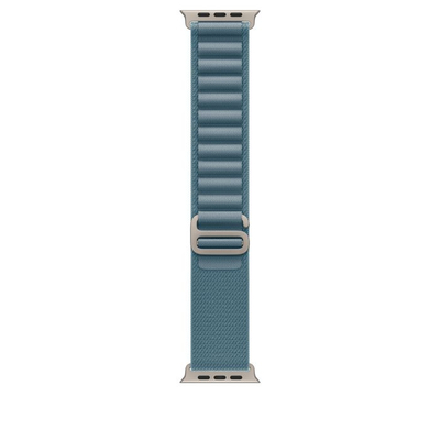 Apple Watch 49mm Loop, Light Blue Alpine Loop, Medium, Natural Titanium Finish