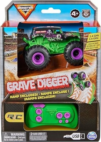 Kamionçinë lodër Monster Jam Grave Digger, 1:64, me telekomandë, jeshile