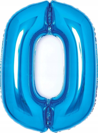 Balon alumini numri 0, 80cm, blu