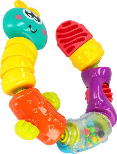 Lodër gringrinë Bam Bam Caterpillar Rainbow, për foshnja, shumëngjyrëshe