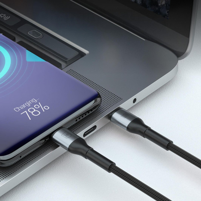 Kabllo 3mk Hyper Cable N-Series USB-C në USB-C, 3 m, 100W, i zi