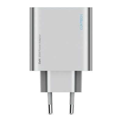 Karikues muri CUKTECH 65W GaN, 2xUSB C, 1xUSB A, gri