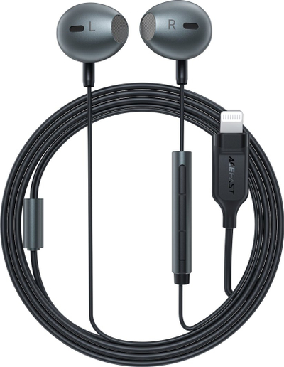 Слушалки in ear Acefast L1, врска Lightning, кабел 1.2 m, црни