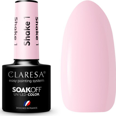 Llak xhel për thonj Claresa Shake 1, hibrid UV LED, 5 g, rozë e çelët