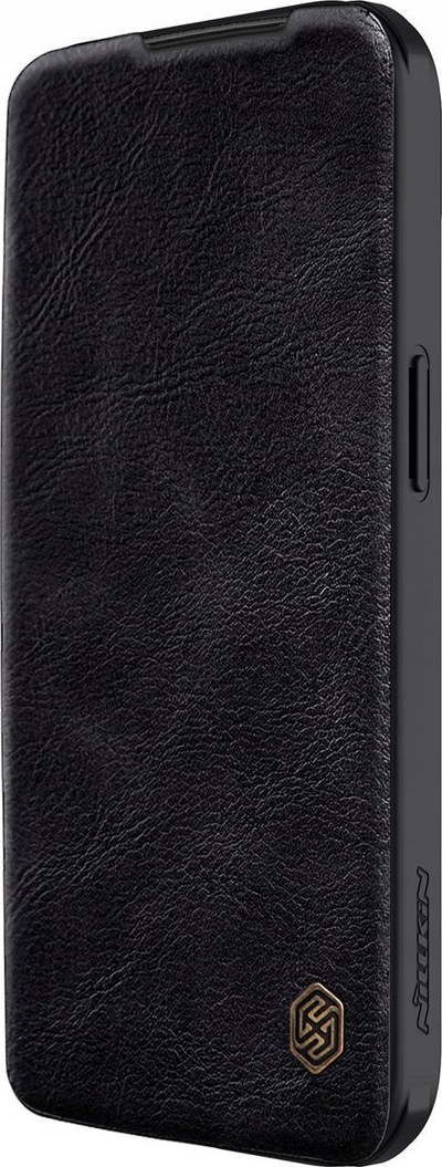 Mbulesë telefoni Nillkin Qin Book Pro për iPhone 15 Plus, lëkurë PU, me kapak rrëshqitës për kamerën, e zezë
