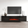 Komodë TV me oxhak elektrik Cama Meble Luxe, MDF, 182.6cm, e zezë