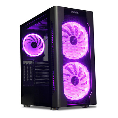 Kullë kompjuteri iBOX Chiron ZH68, ATX, xham i temperuar, e zezë