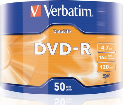 DVD disk Verbatim DataLife, 4.7GB, 16x, pako 50 copë, Matt Silver