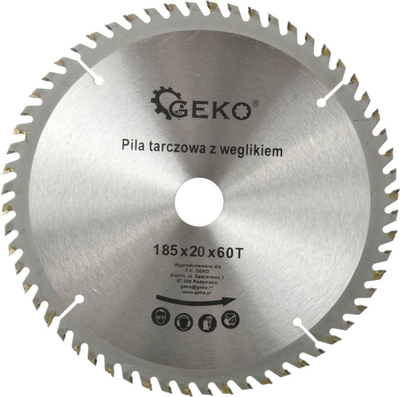 Диск за кружна пила GEKO 185mm, 60 забни од карбид, дупка 20mm