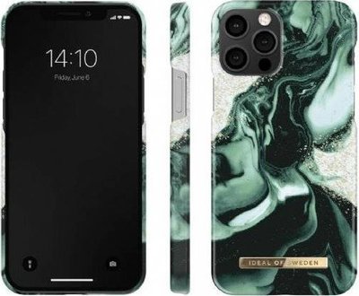 Mbulesë telefoni iDeal Of Sweden iPhone 12 12 Pro Golden Olive Marble, TPU, me magnet, shumëngjyrëshe
