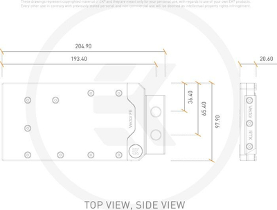 Bllok uji për grafikë EKWB EK Quantum Vector FE RTX 3070, për GeForce RTX 3070 Founders Edition, bakër me nikel, i zi