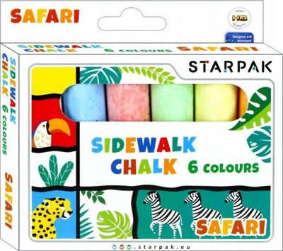 Shkuma trotuari Starpak Safari, 6 copë, me shumë ngjyra