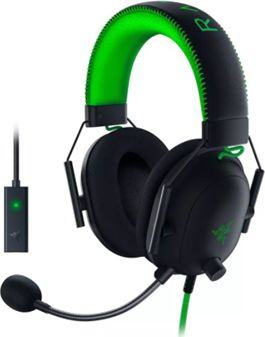 Kufje lojnash Razer BlackShark V2, me kabllo, me kartë zëri USB, të zeza