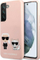 Kapak telefoni Karl Lagerfeld Silicone Iconic Karl &amp; Choupette, për Samsung Galaxy S22 Plus, rozë e çelët
