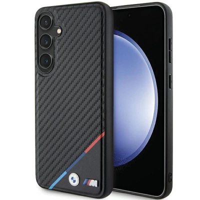 Këllëf telefoni BMW Carbon Tricolor me MagSafe për Samsung Galaxy S24, i zi